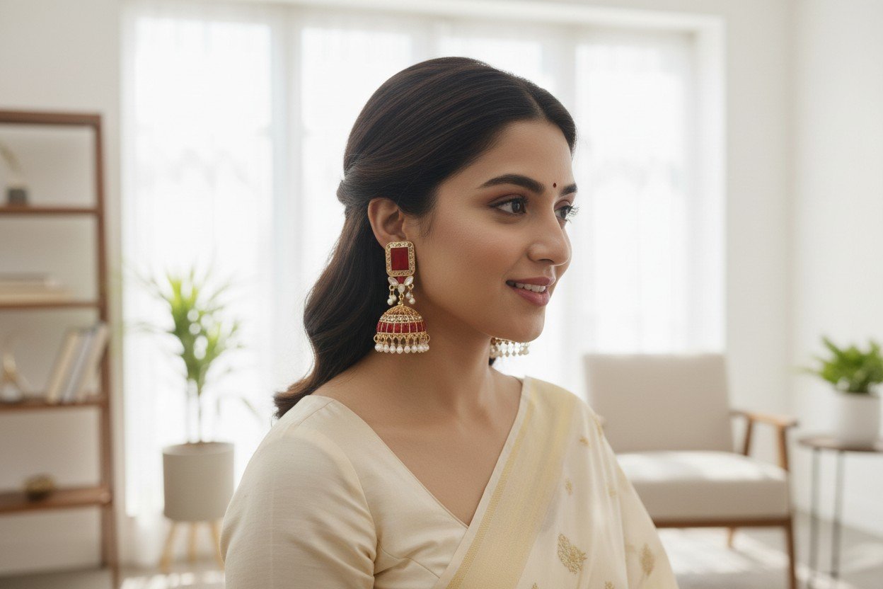 Veloura Ruby Jhumki - image 3
