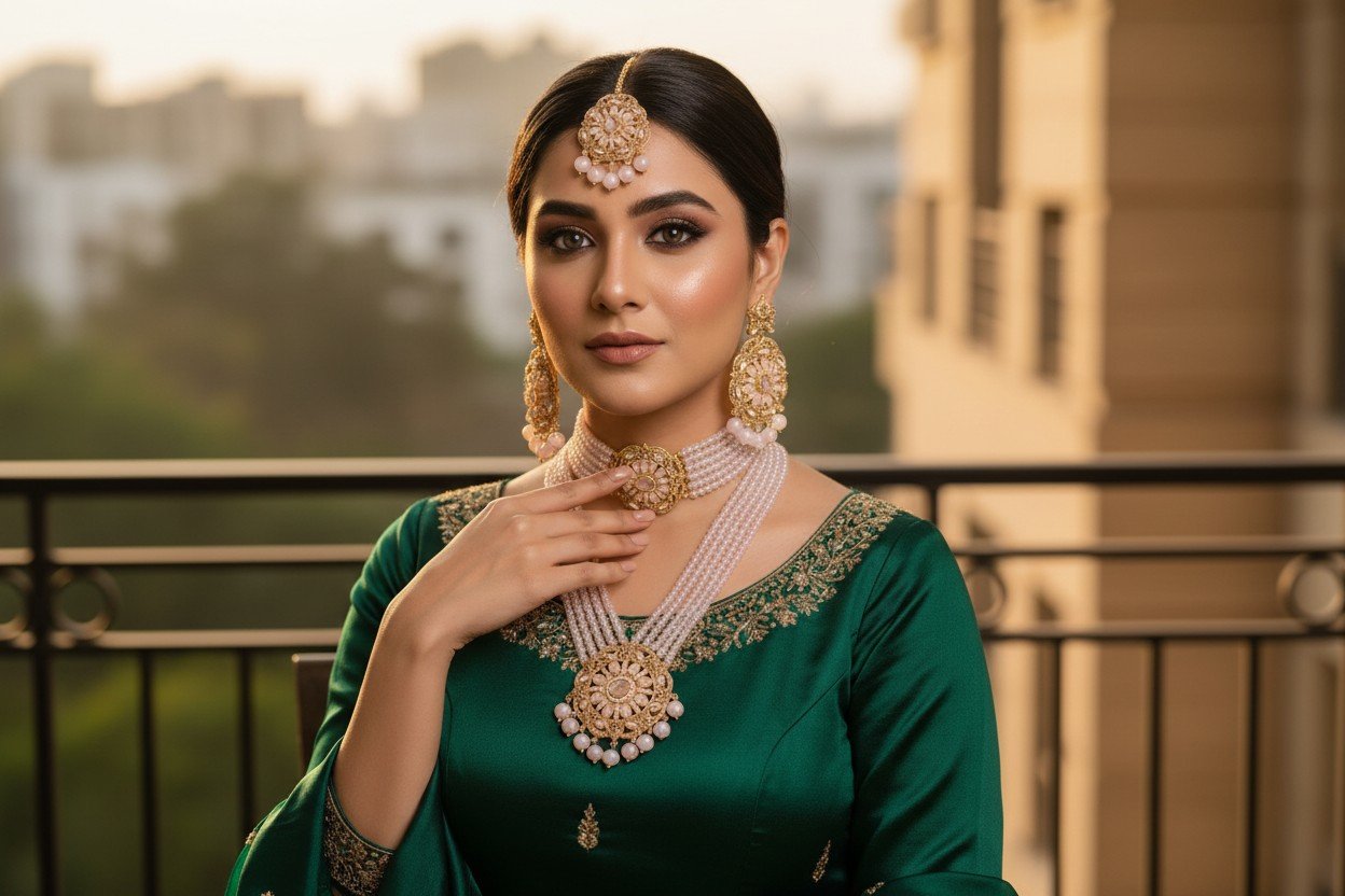 Baby Pink Bridal Choker Elegance Set - image 3
