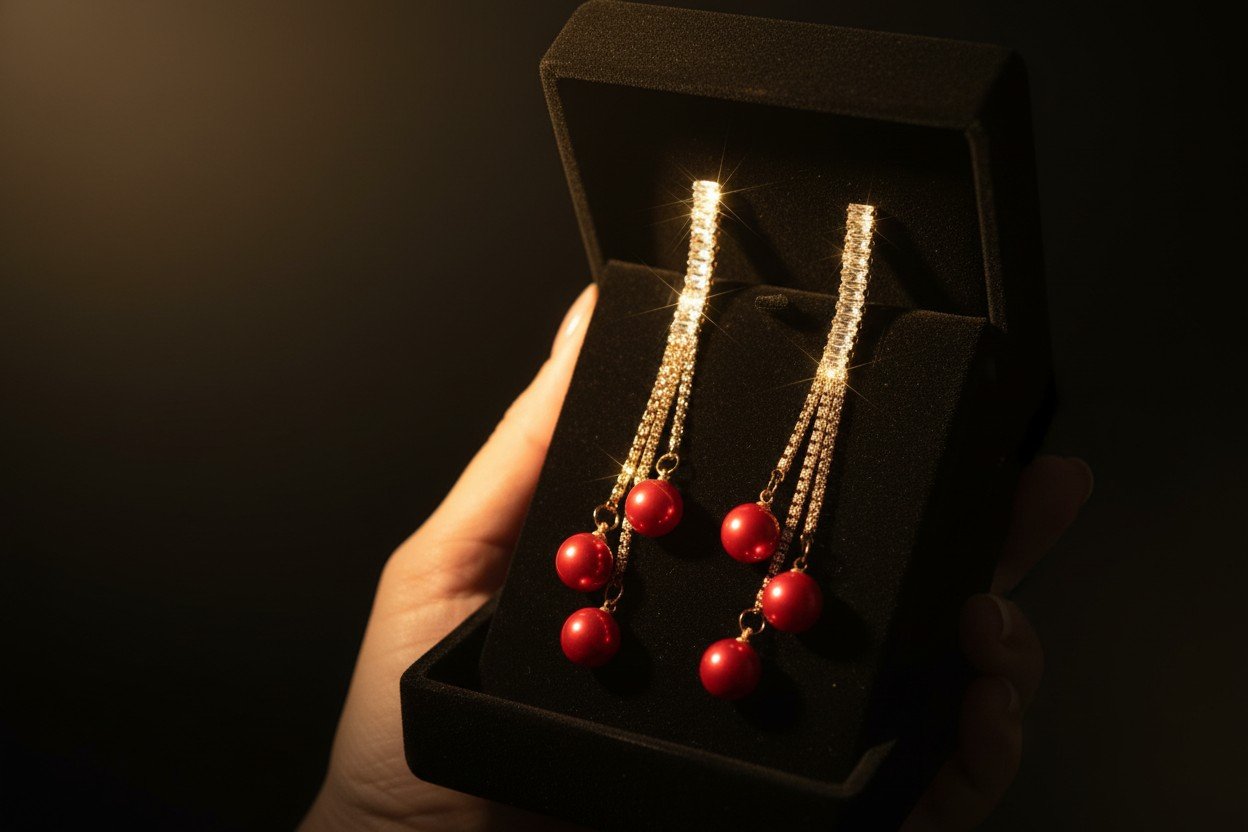 Ruby Pearl Luxe Earrings