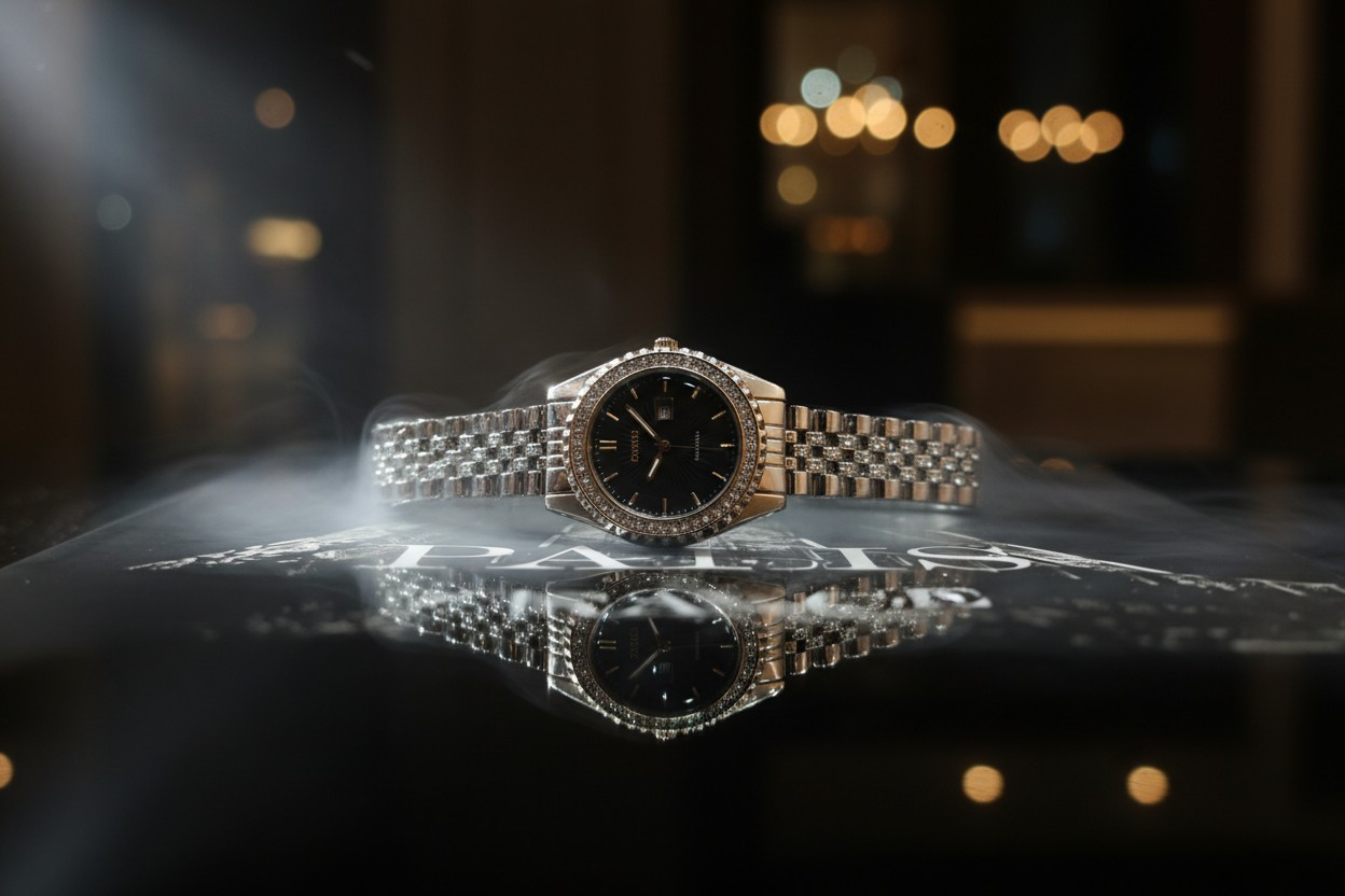 Elegent Silver Gemstone Watch