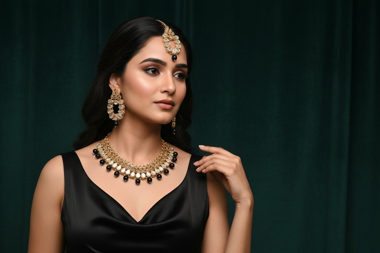Black Moti & White Diamond Elegance Set - image 3