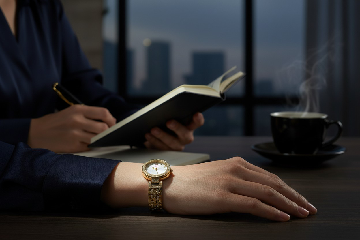 Elegant Gold Bracelet Watch for Women