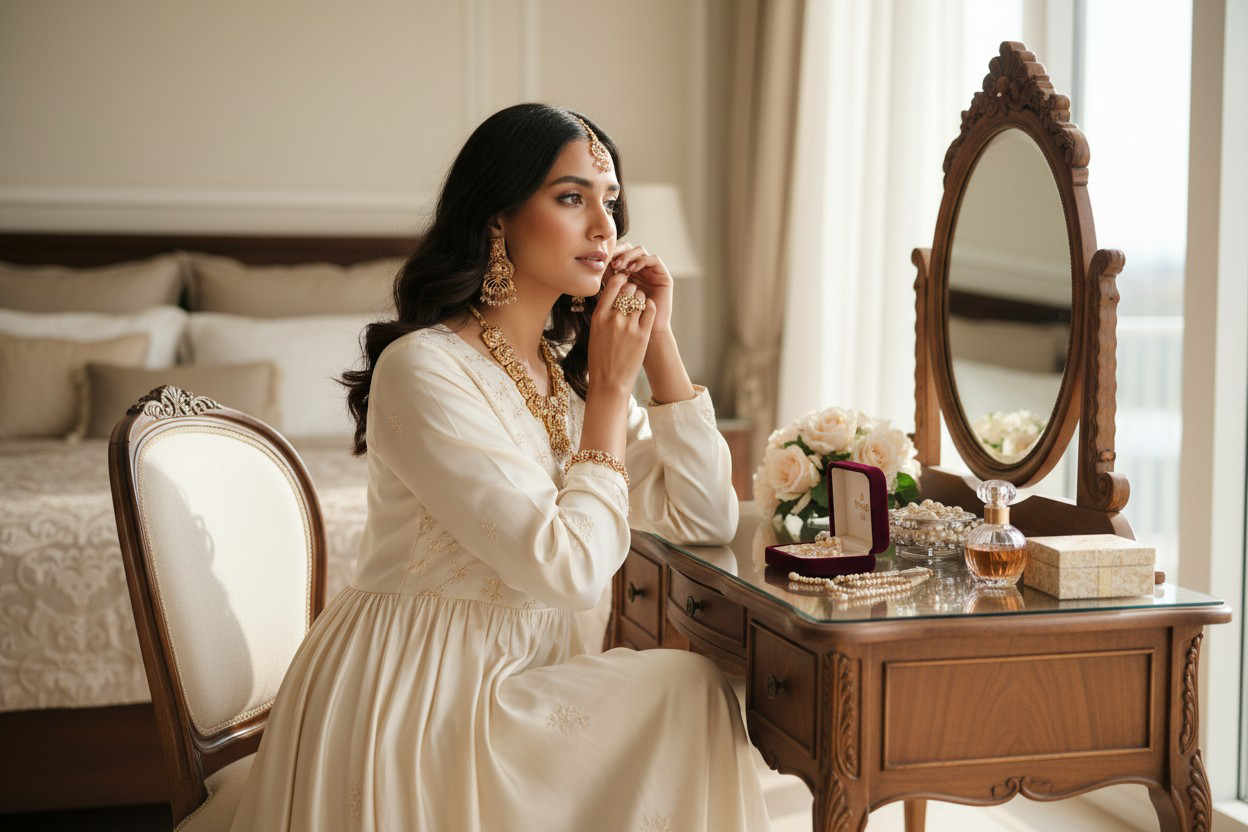 Gold square desgin Jewelery Set - image 3