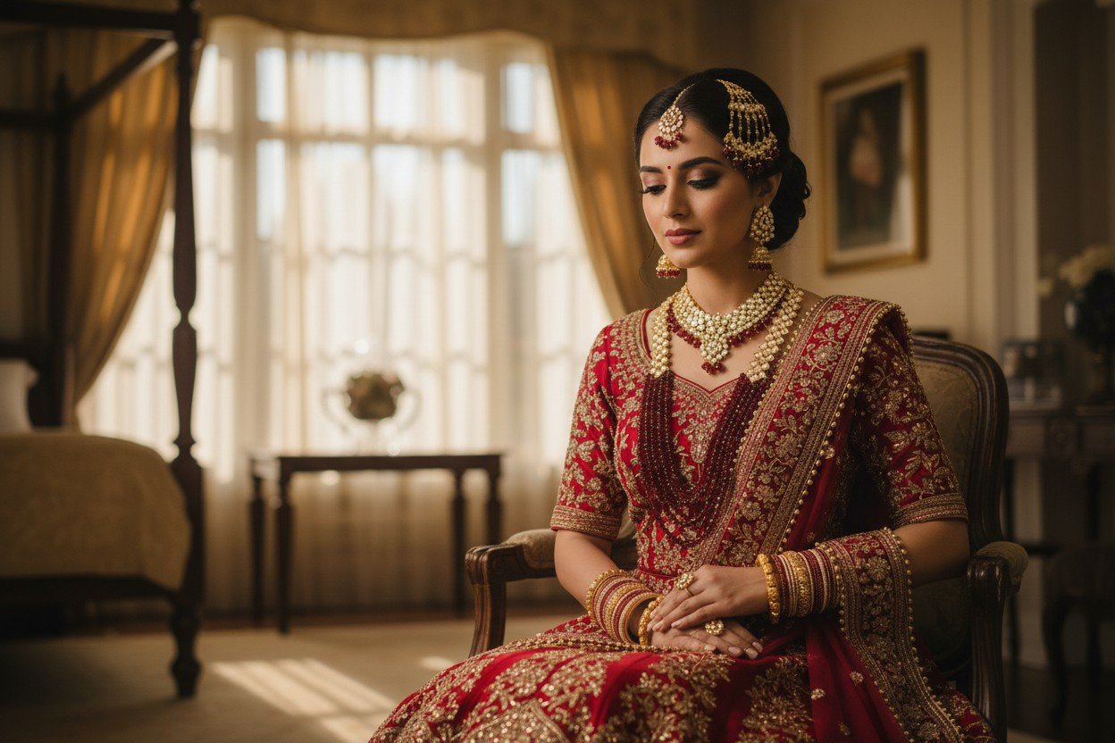 Red Moti Bridal Royale Set - image 3